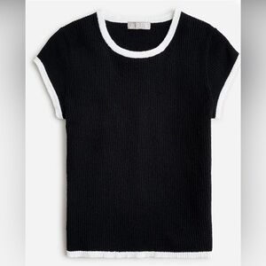 J.Crew Cropped Sweater Cap-Sleeve T-Shirt, New Without Tags